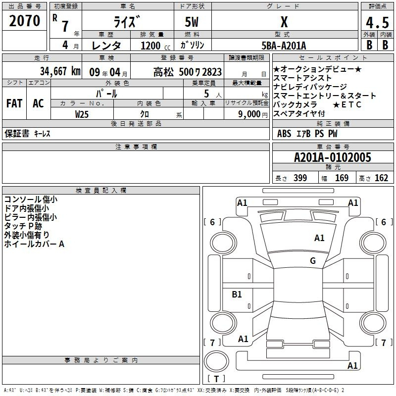 Auction Sheet